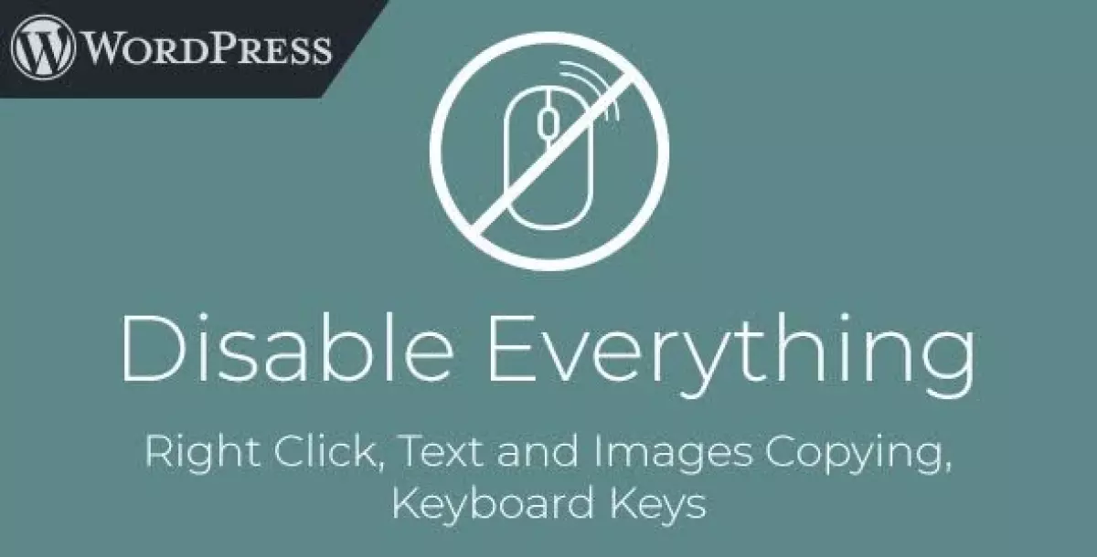 Disable Everything - WordPress Plugin to Disable Right Click, Copying, Keyboard 1.0