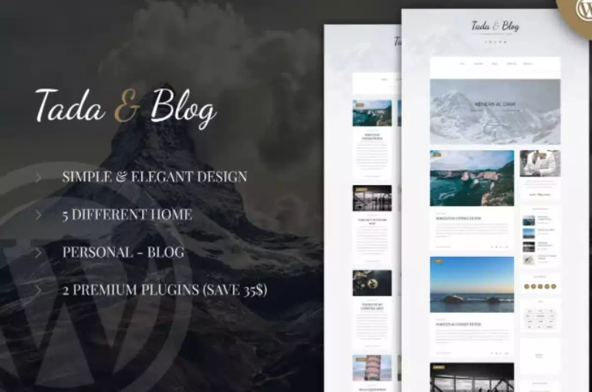 Tada & Blog - Personal Blog WordPress Template