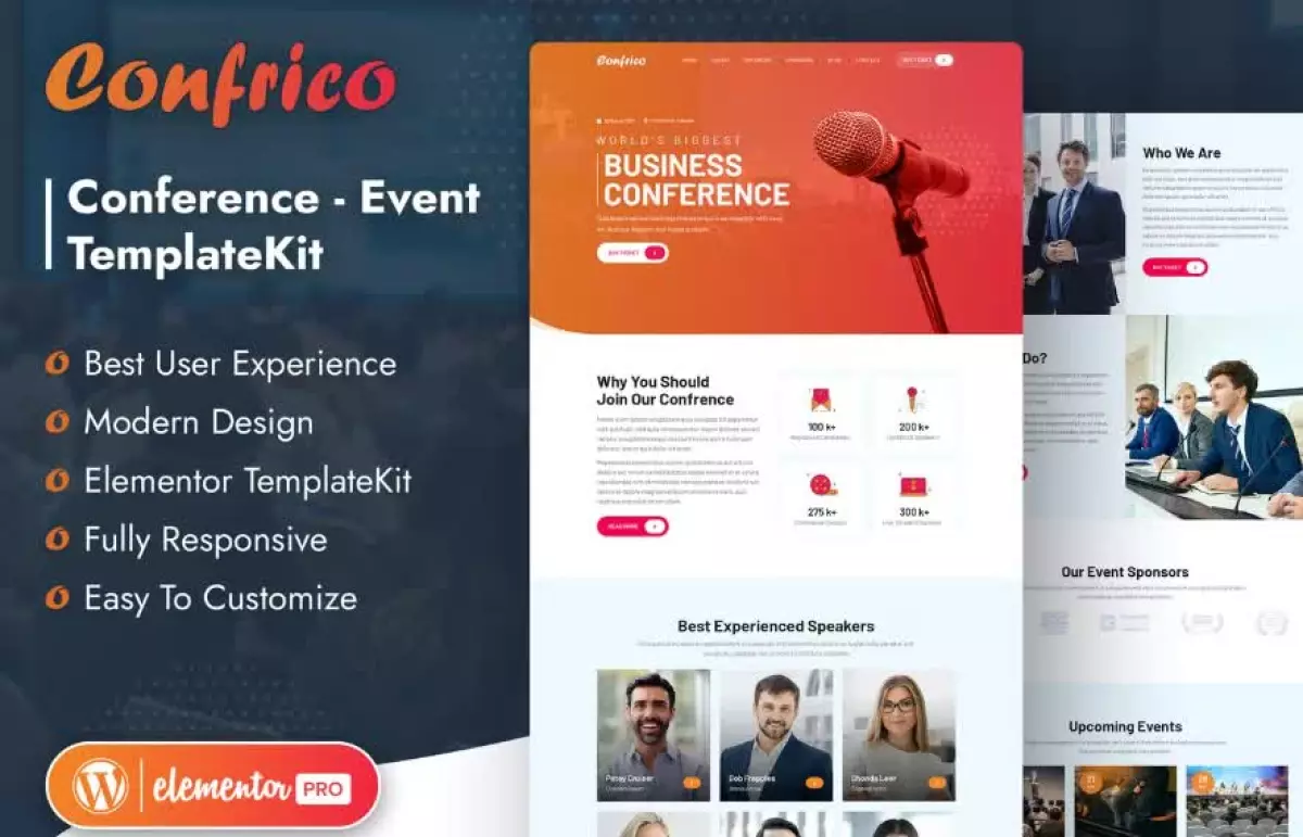 Confrico - Event & Conference Elementor Template