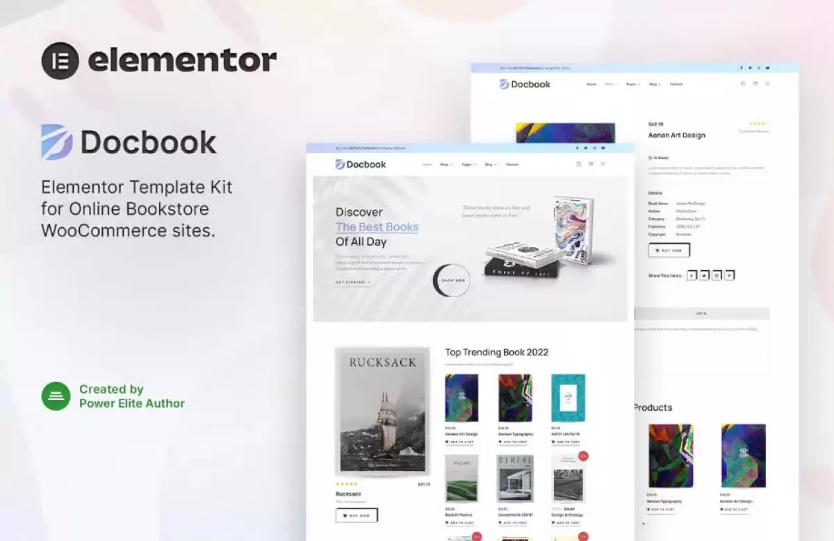 Docbook – Online Bookstore WooCommerce Elementor Template Kit