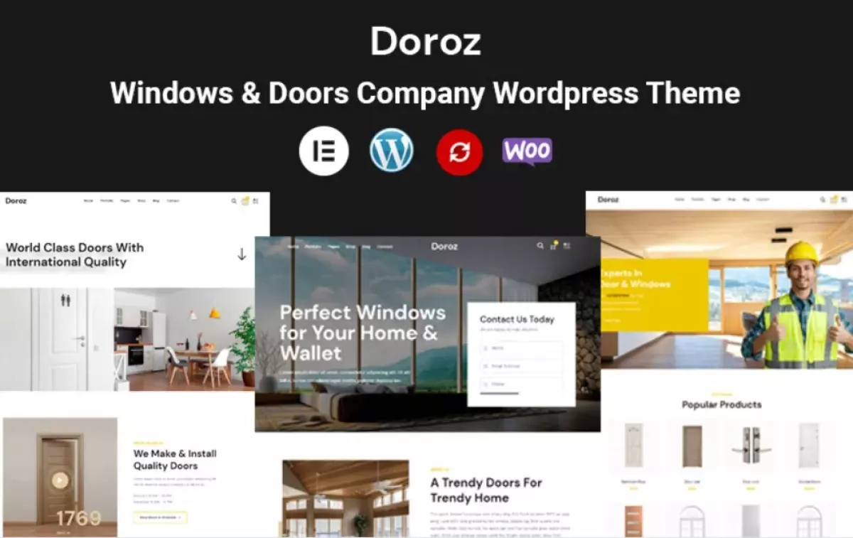 Doroz - Windows &amp; Doors Company High Quality Wordpress Theme