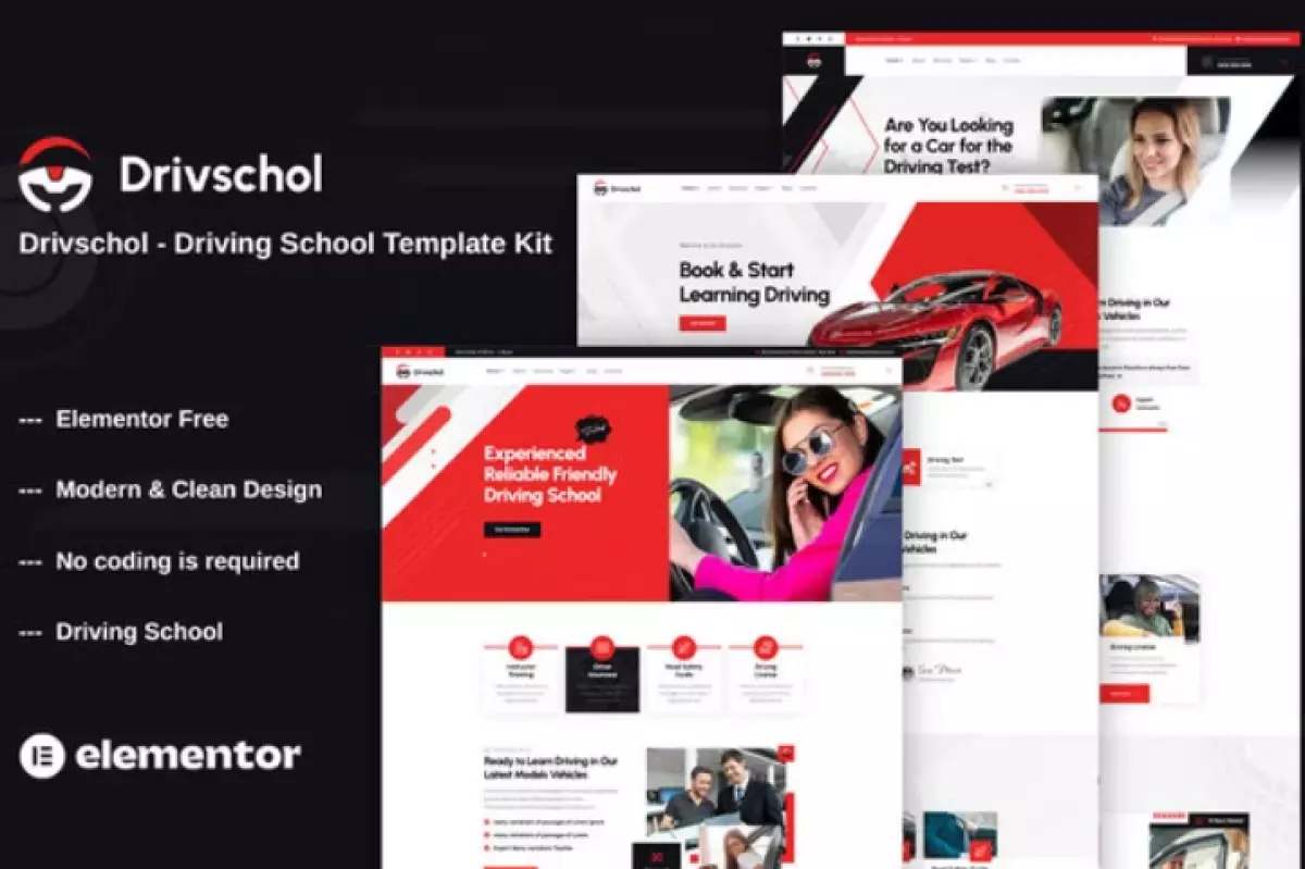 Drivschol - Driving School Elementor Template Kit