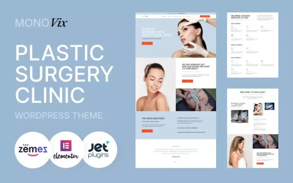 MonoVix - Plastic Surgery Clinic WordPress Theme