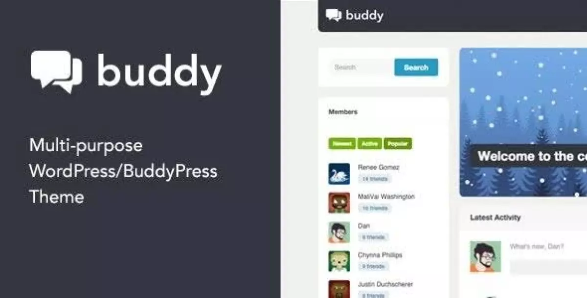 Buddy: Simple WordPress & BuddyPress Theme