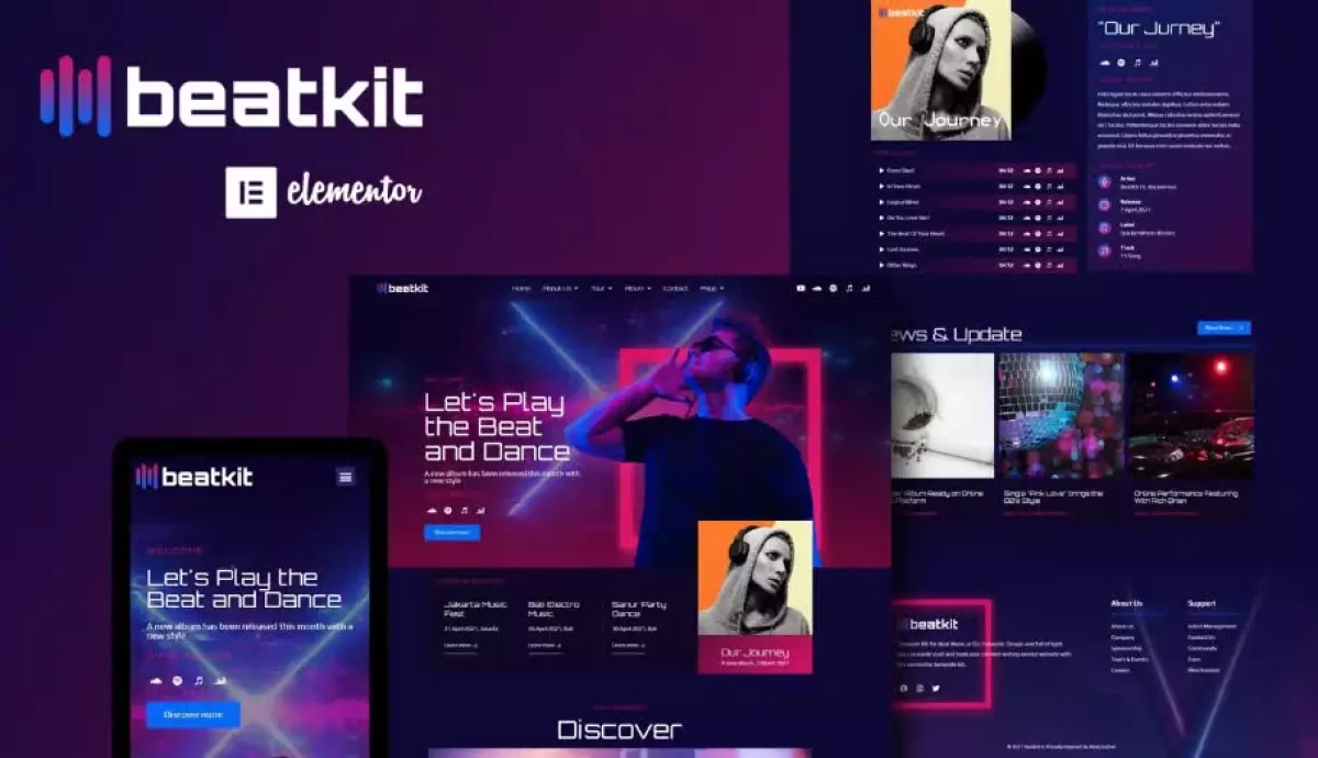 BeatKit - Music Events Elementor Template