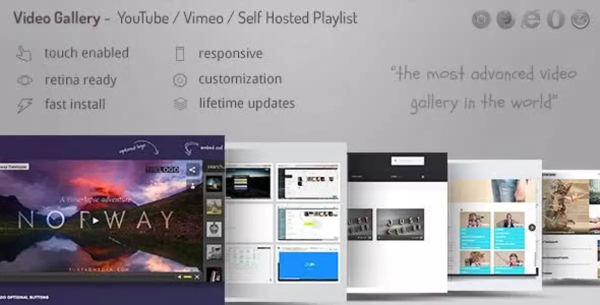 Video Gallery Wordpress Plugin /w YouTube, Vimeo, Facebook pages 12.25