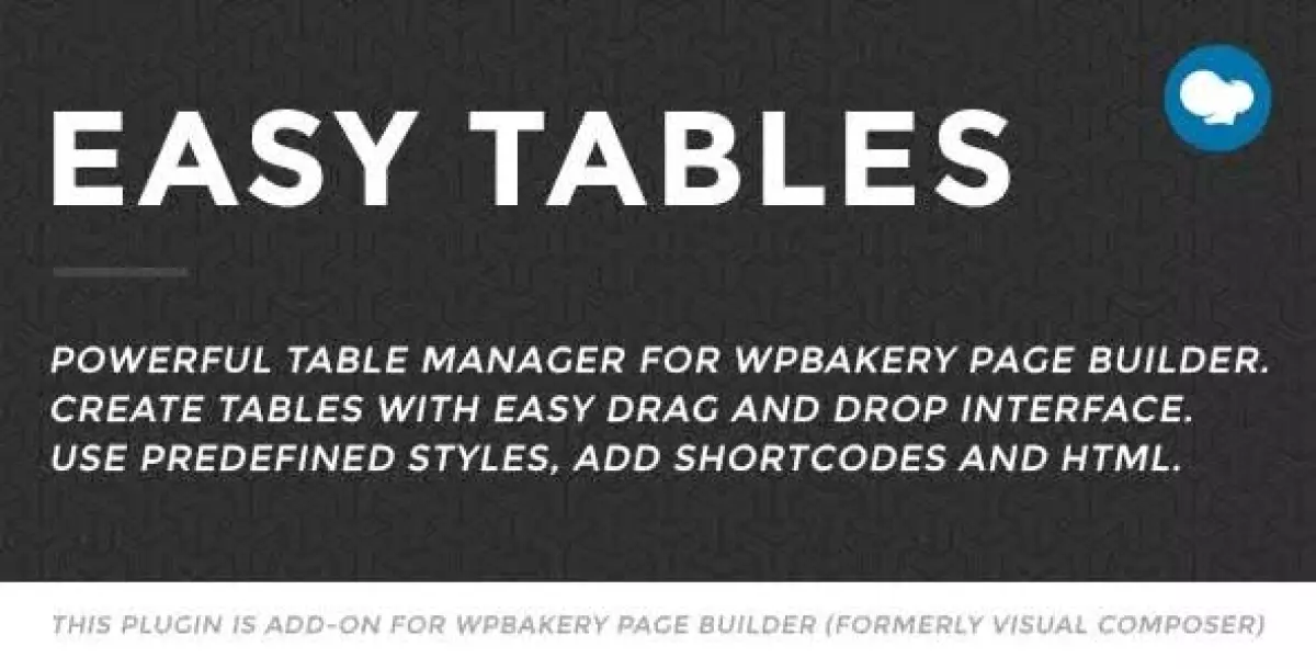 Easy Tables - Table Manager for WPBakery Page Builder