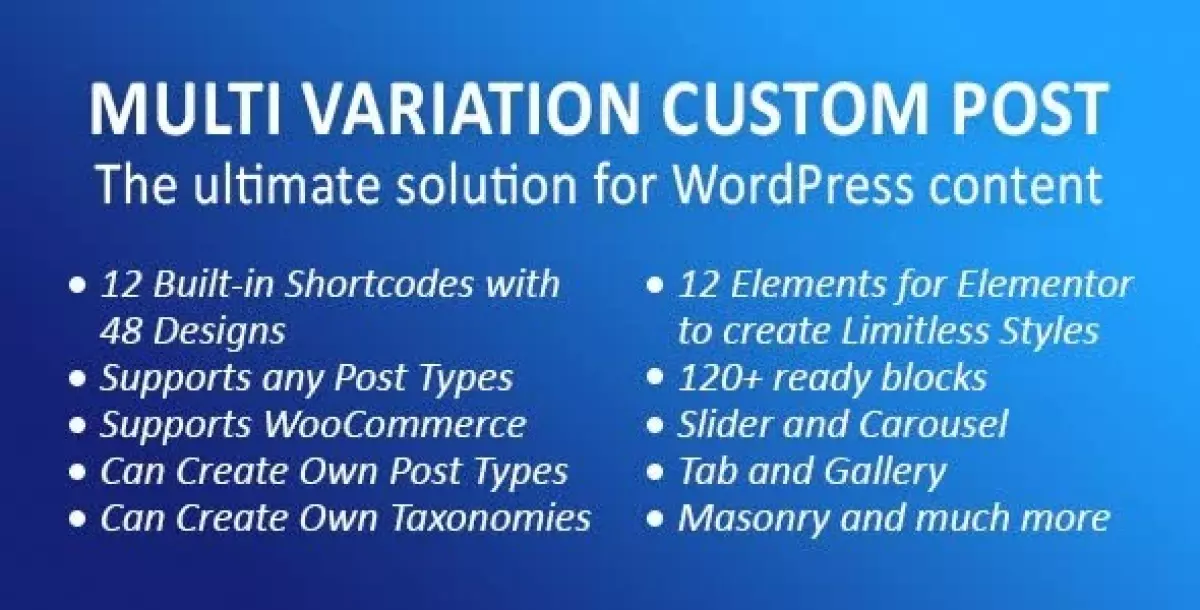 [WISH] MVCP: Multi Variation Custom Post WordPress