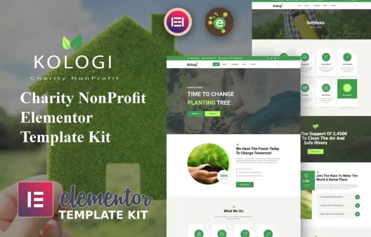 Kologi - Charity NonProfit Elementor Template