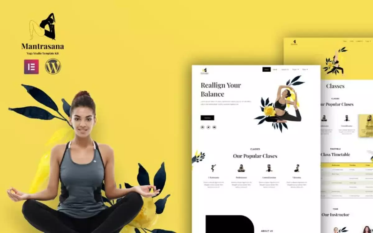 Mantrasana - Yoga Studio Elementor Template