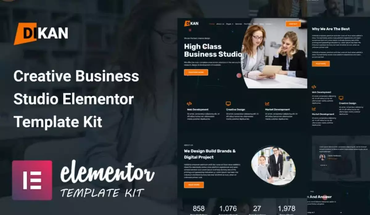 Dikan - Creative Business Studio Elementor Template