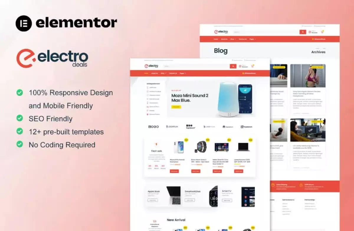 ElectroDeals - Woocommerce Electronic Store Elementor Template Kit