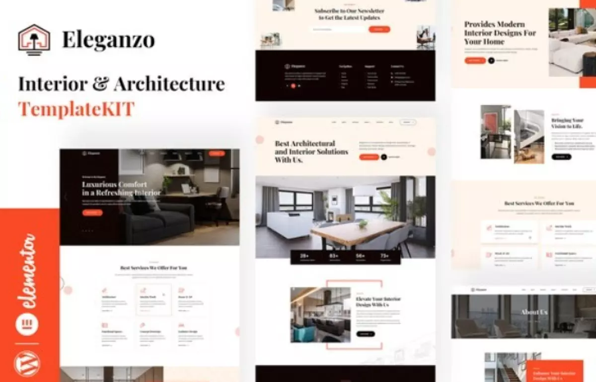 Eleganzo - Interior &amp; Architecture Elementor Template Kit