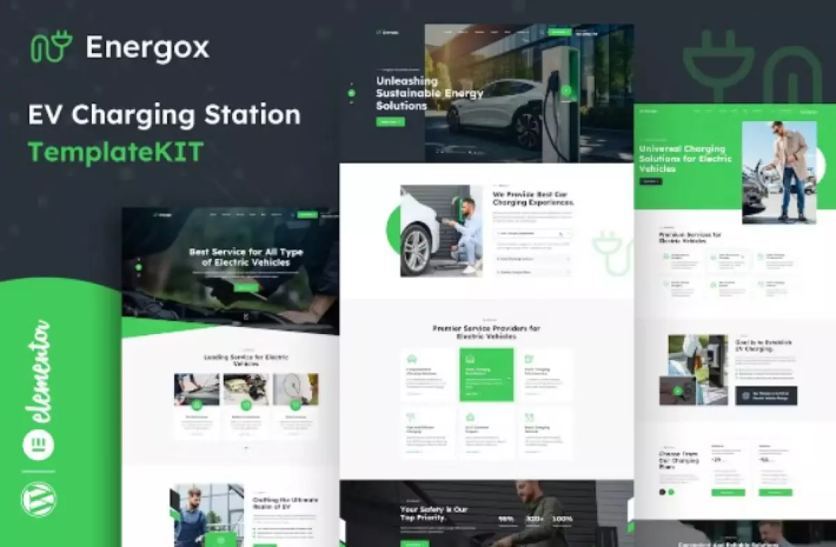 Energox - EV Charging Station Elementor Template Kit