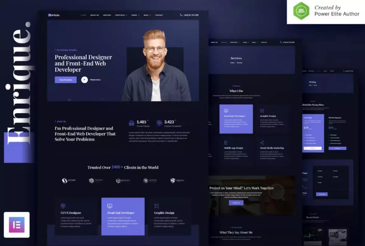 Enrique – Personal CV/Resume & Portfolio Elementor Template