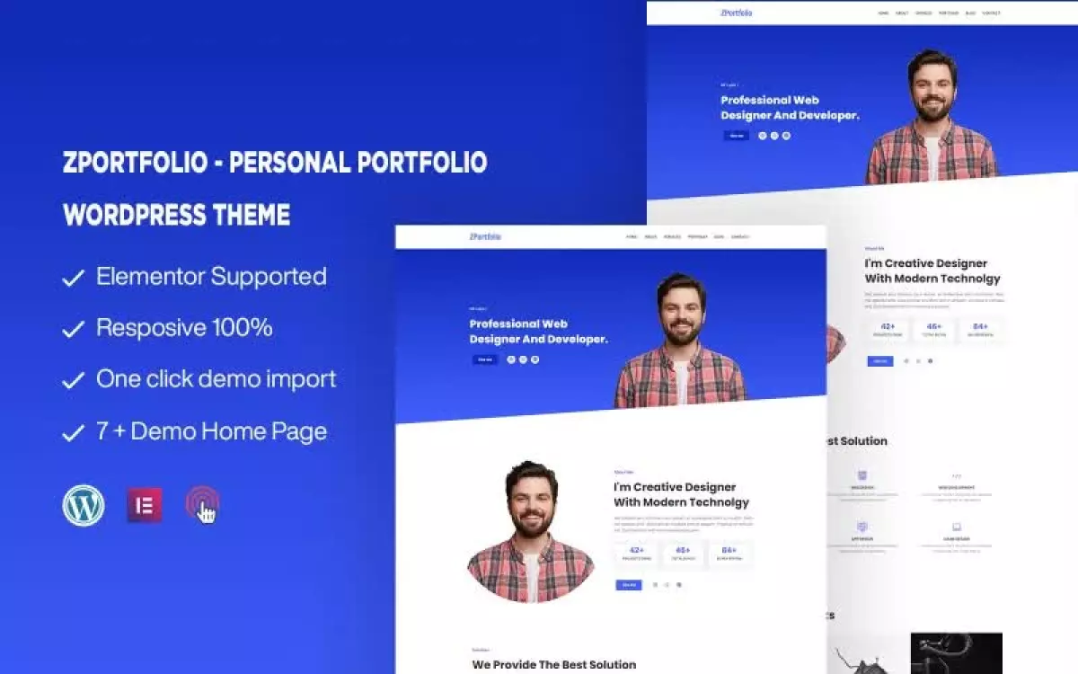 ZPortfolio &#8211; Personal Portfolio One page WordPress Theme