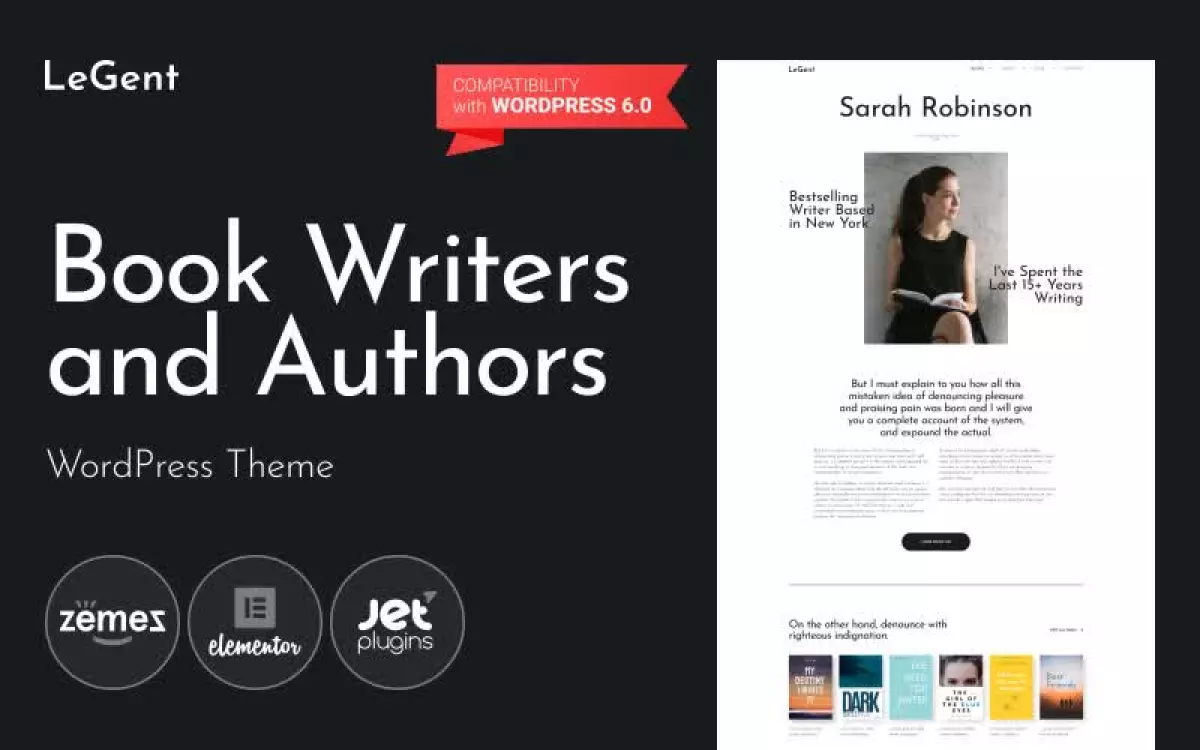 Legend - Responsive Book Writers and Authors WordPress Theme