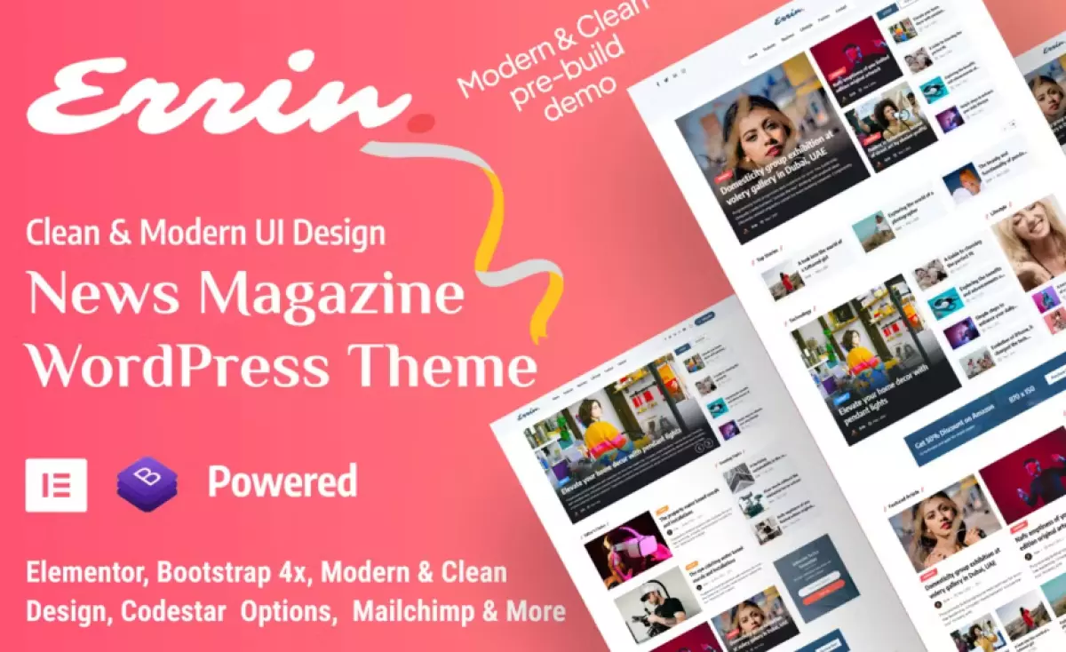 Errin - Newspaper &amp; Personal Blog WordPress Theme