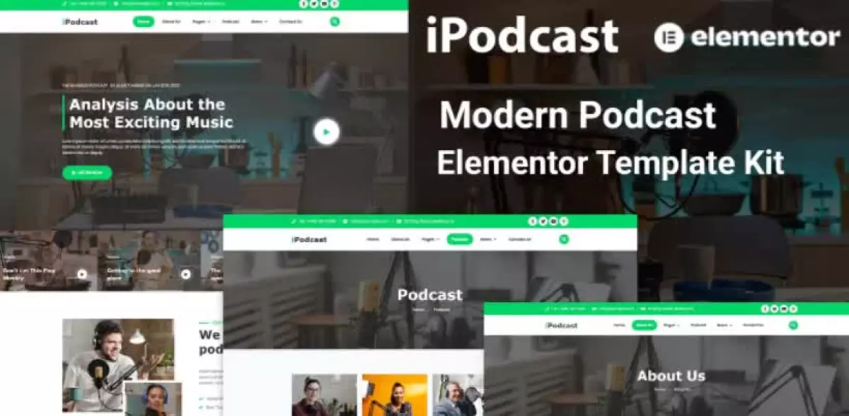 iPodcast - Modern Podcast Elementor Template