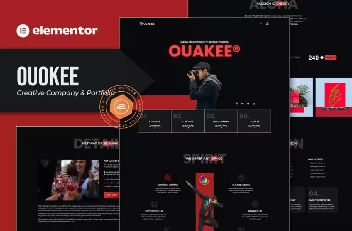 Ouakee - Creative Company & Professional Portfolio Elementor Template