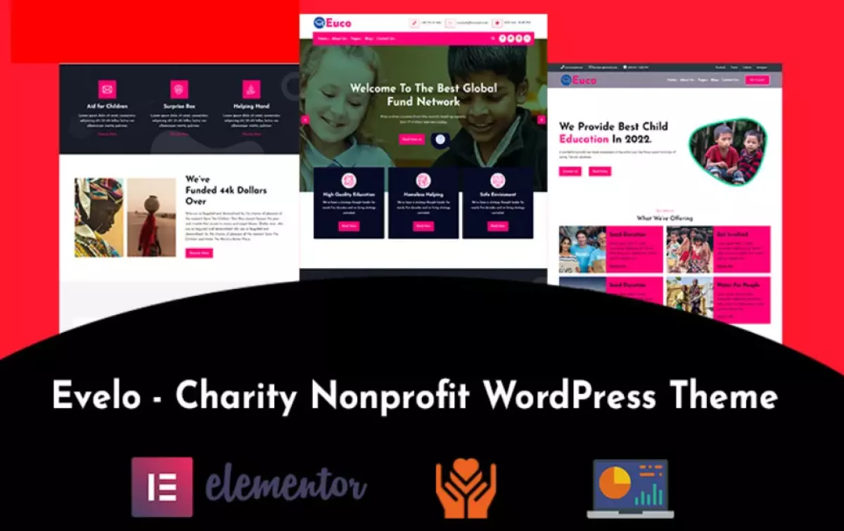 Evelo - Children Charity Nonprofit WordPress Theme