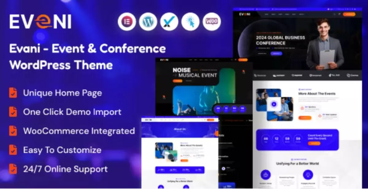 Eveni - Event &amp; Conference WordPress Theme