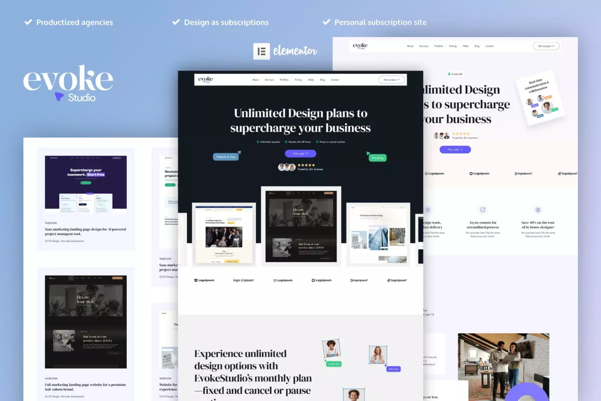 EvokeStudio - Creative Digital Agency Elementor Pro Template Kit