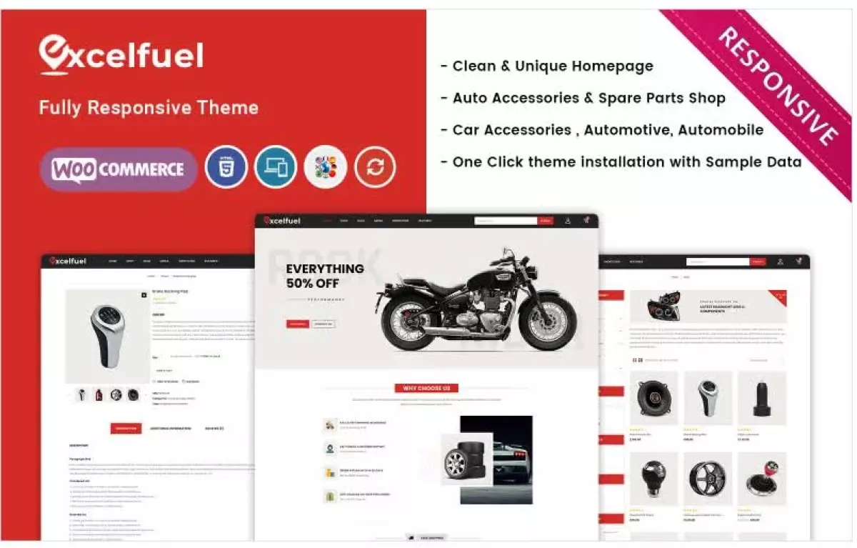 Excelfuel &#8211; The Automobile Store Responsive WooCommerce Theme