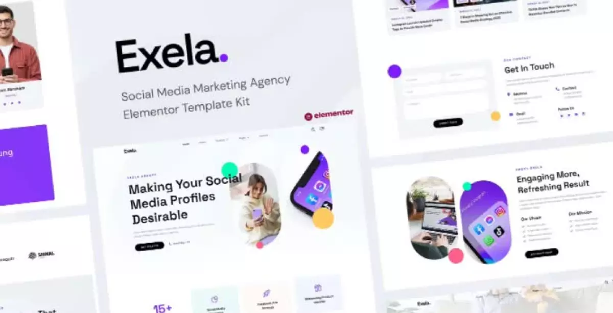 Exela - Social Media Marketing Agency Elementor Template