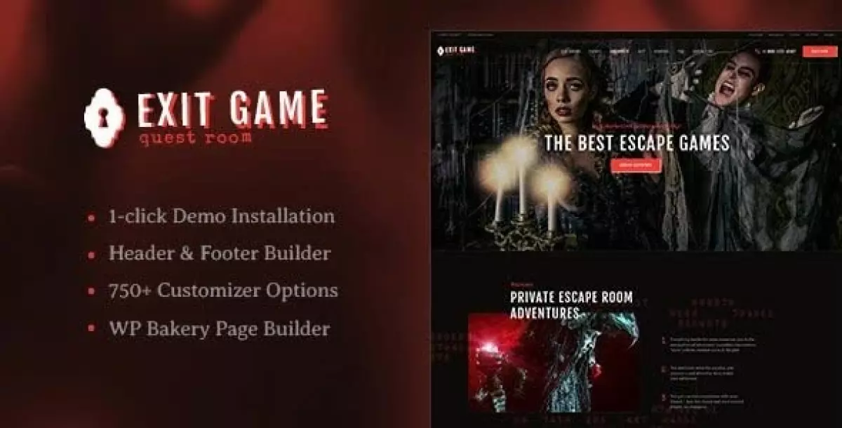 Exit Game | Real-Life Secret Escape Room WordPress Theme