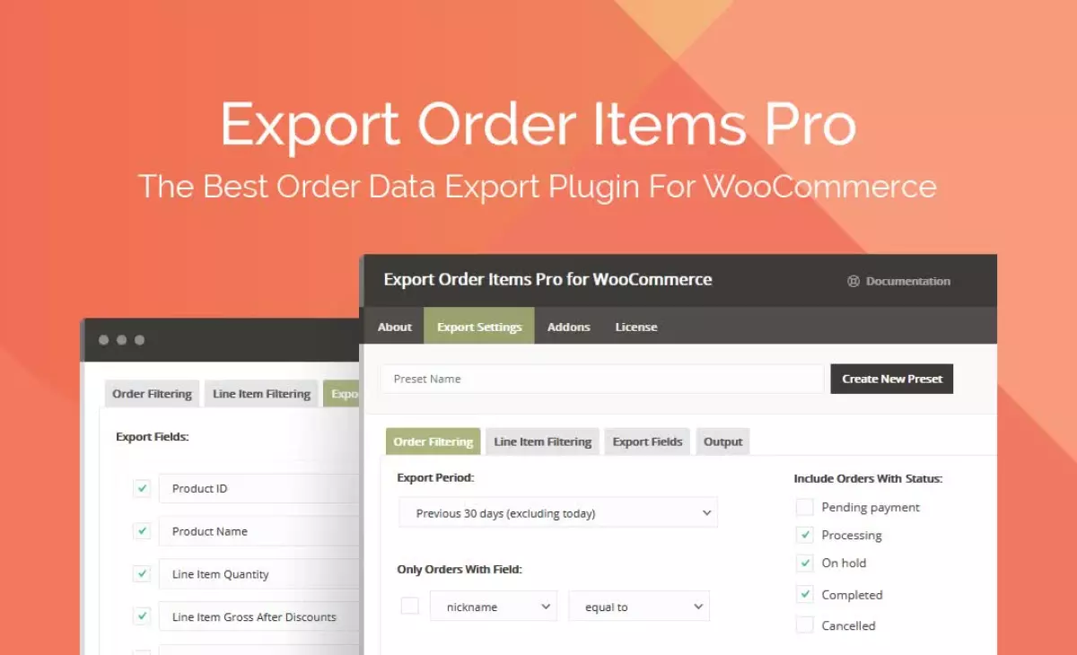 Export Order Items Pro for WooCommerce   2.1.28