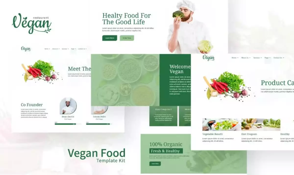 Vegan Restaurant Elementor Template