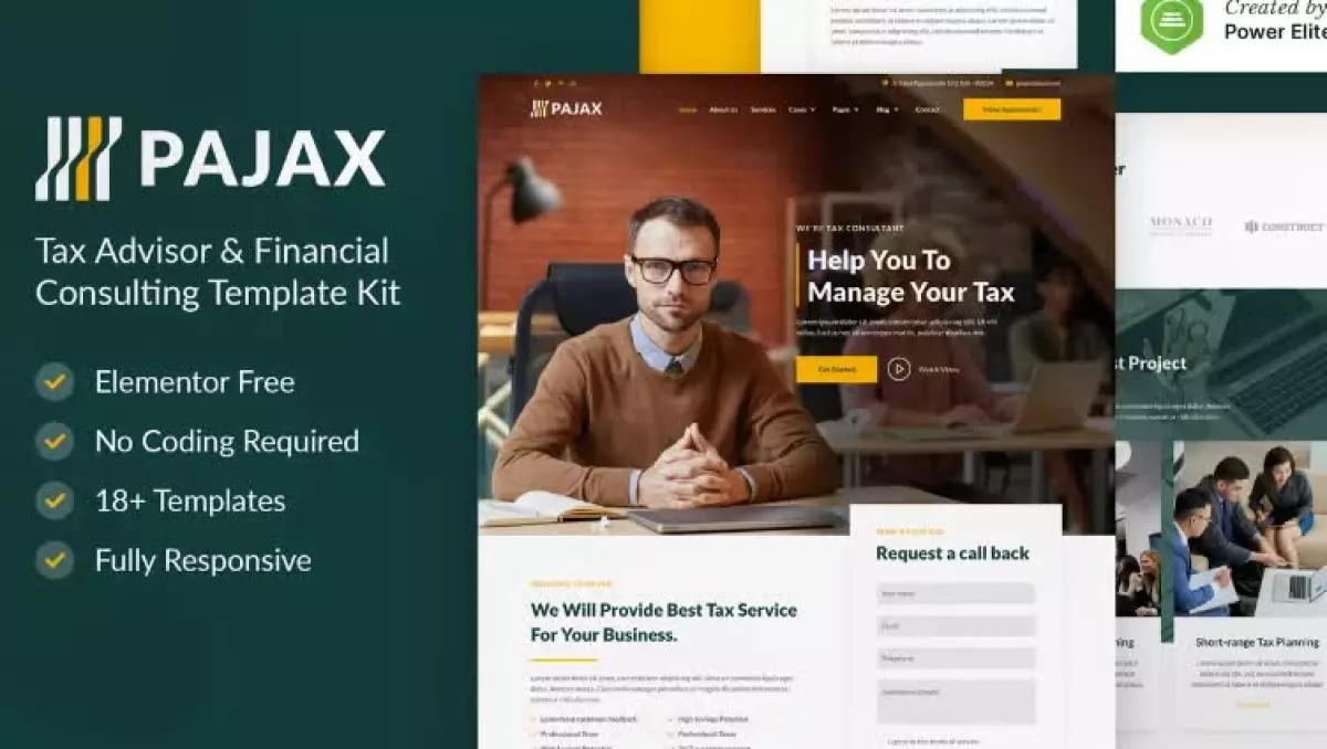 Pajax – Tax Advisor & Financial Consulting Elementor Template