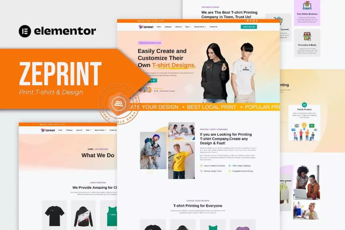 Zeprint - Print T-shirt &amp; Design Elementor Pro Template