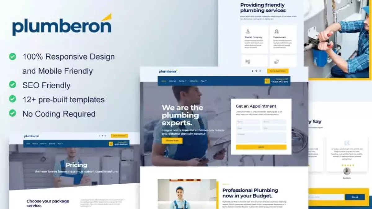 Plumberon - Plumbing Service Elementor Template