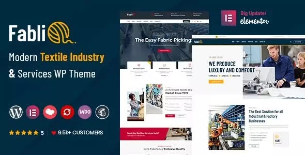 Fablio - Textile Industry WordPress Theme + RTL 4.1