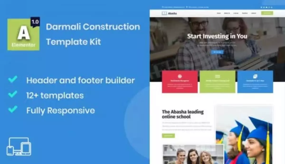 Abasha - Education & Learning Courses Elementor Template