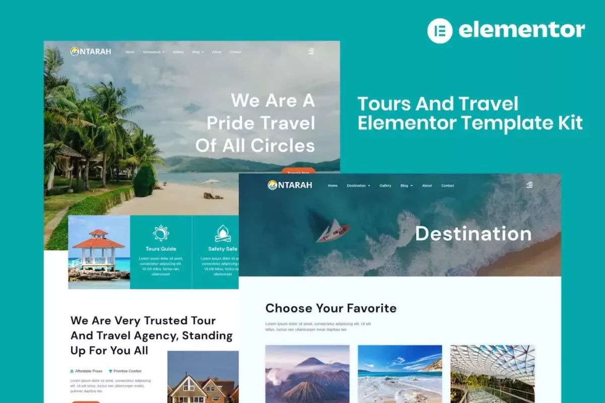 Ntarah - Tours &amp; Travel Elementor Template