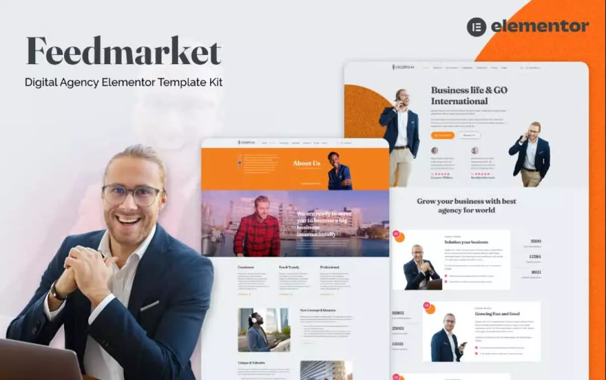 Feedmarket - Digital Agency Elementor Template Kit