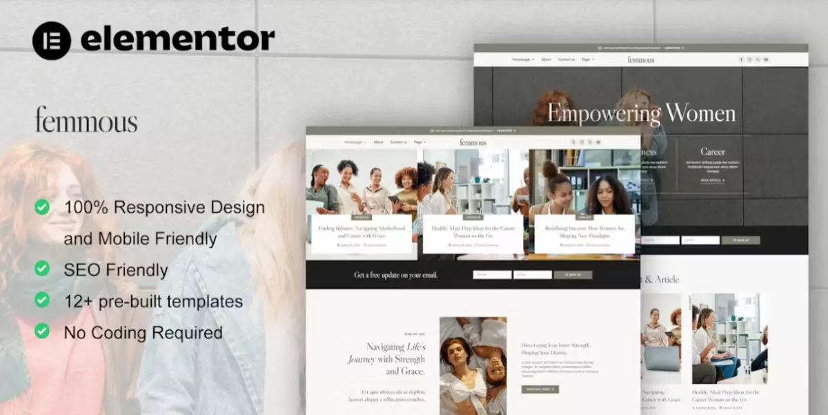 Femmous – Modern Feminine Blog Elementor Template Kit