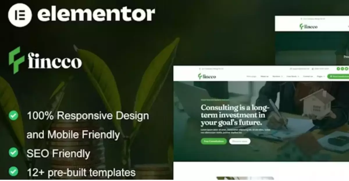 Fincco – Finance &amp; Investment Company Elementor Pro Template Kit