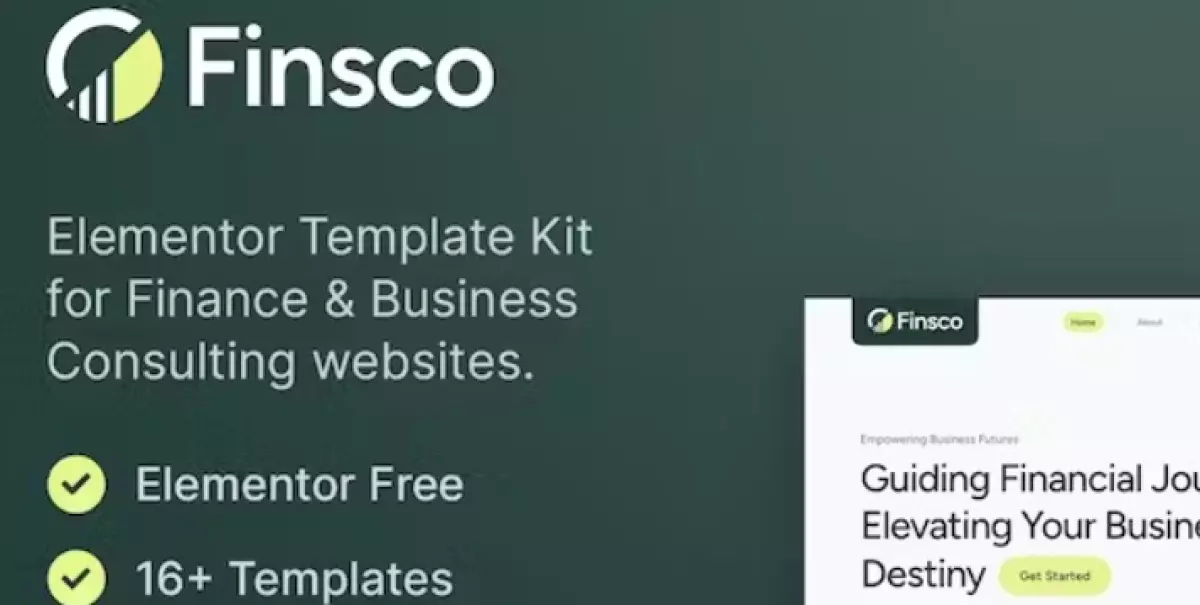 Finsco – Finance &amp; Business Consulting Elementor Template Kit