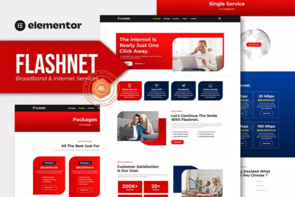 Flashnet - Broadband & Telecom Internet Provider Elementor Template