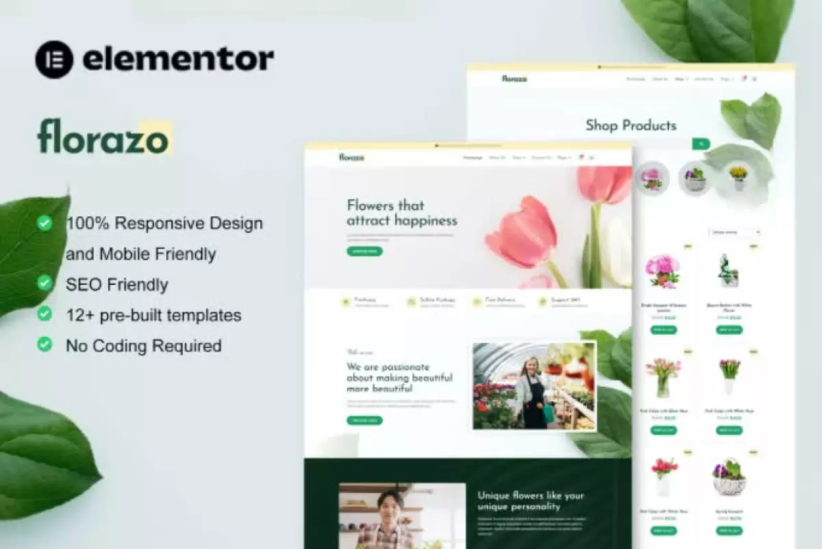 Florazo - WooCommerce Florist & Flower Shop Elementor Template