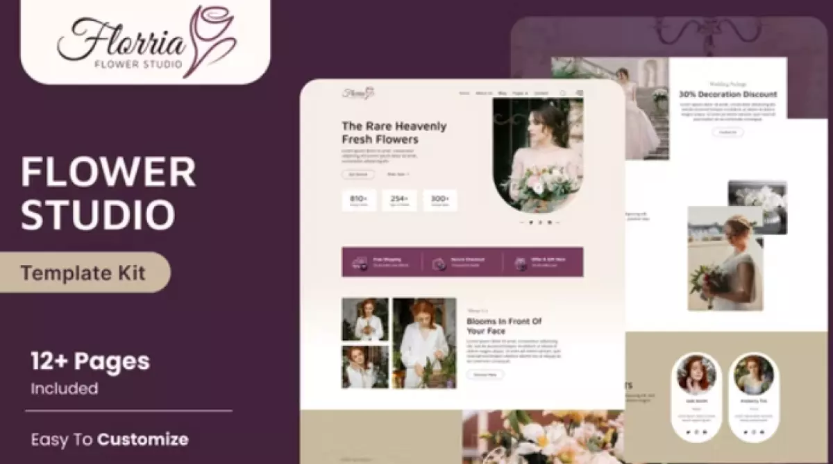 Floria – Flower Boutique &amp; Decoration Elementor Template Kit