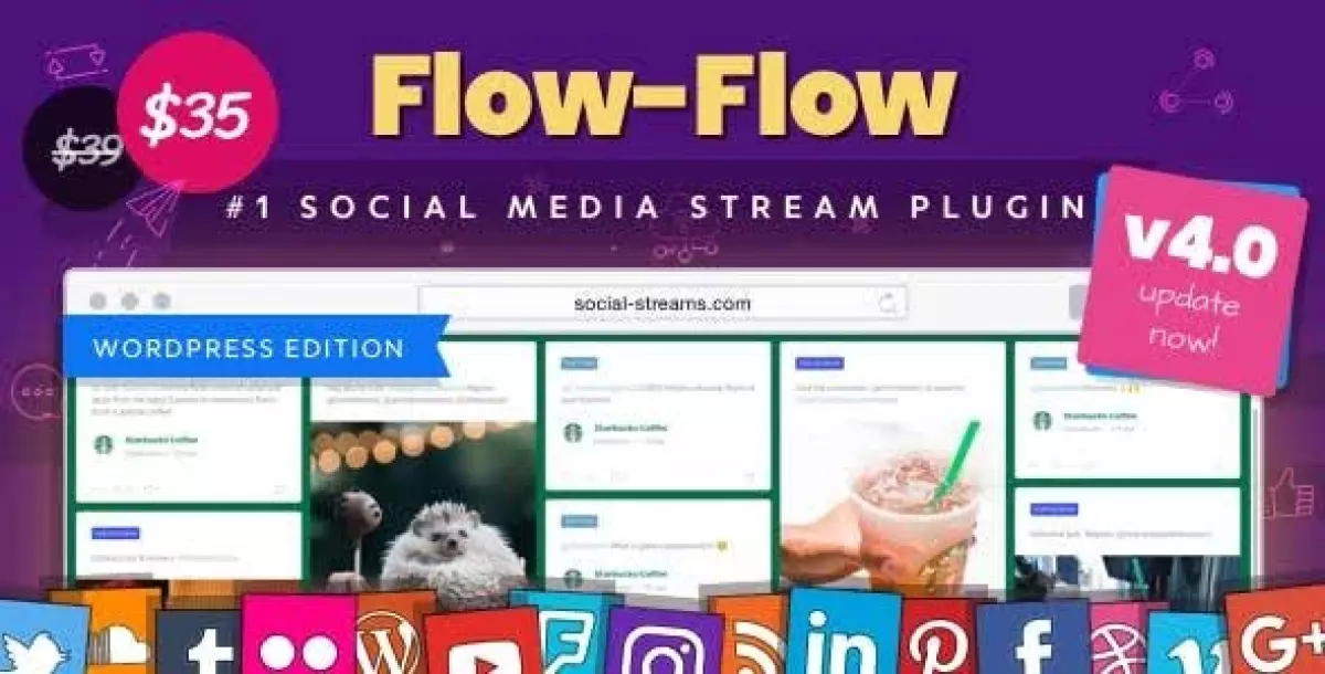 Social Stream for WordPress — Add Facebook Instagram Twitter Youtube Feed to WordPress Website