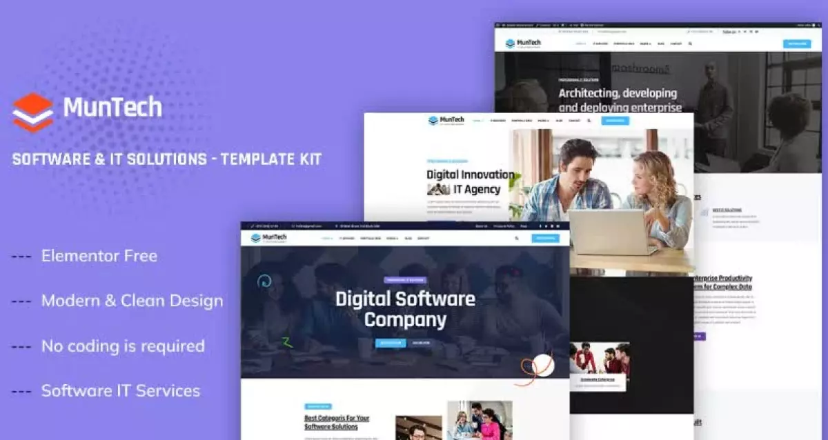 Muntech - Software & IT Solutions Elementor Template