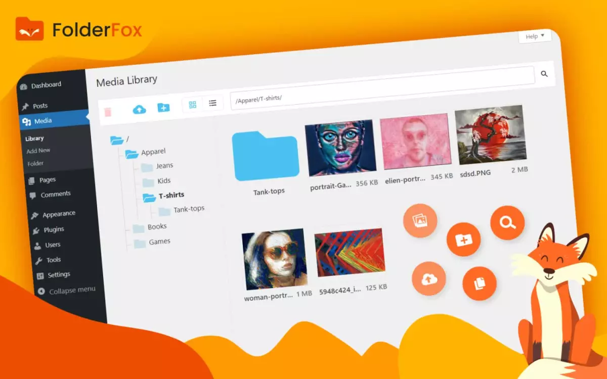 Folder Fox &#8211; Media Folders And Search For Wordpress