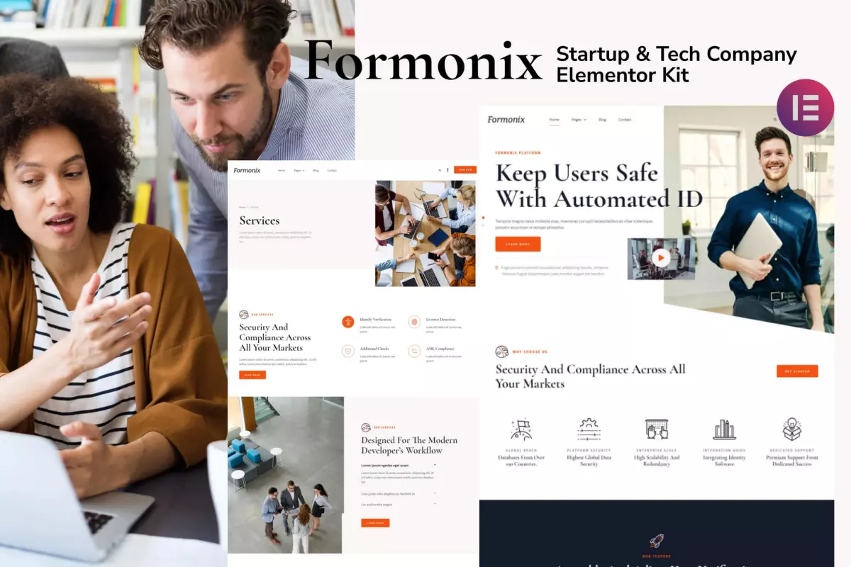 Formonix - Startup &amp; Tech Company Elementor Template Kit