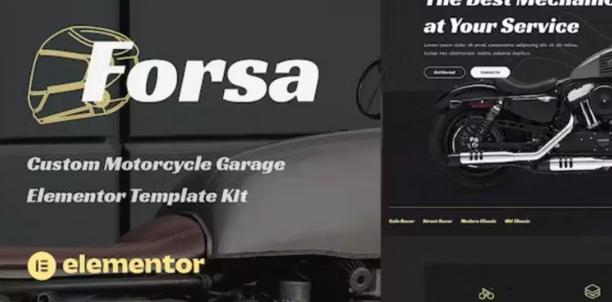 Forsa - Custom Motorcycle Garage Elementor Template Kit